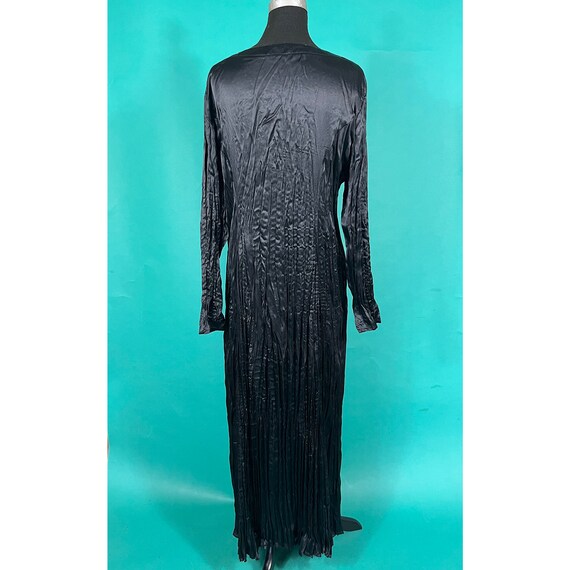 Vintage 90s Black Silk Long Crinkle Goth Witchy B… - image 8