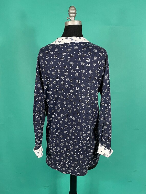 Vintage 90s Reverse Abstract Patterned White and … - image 9