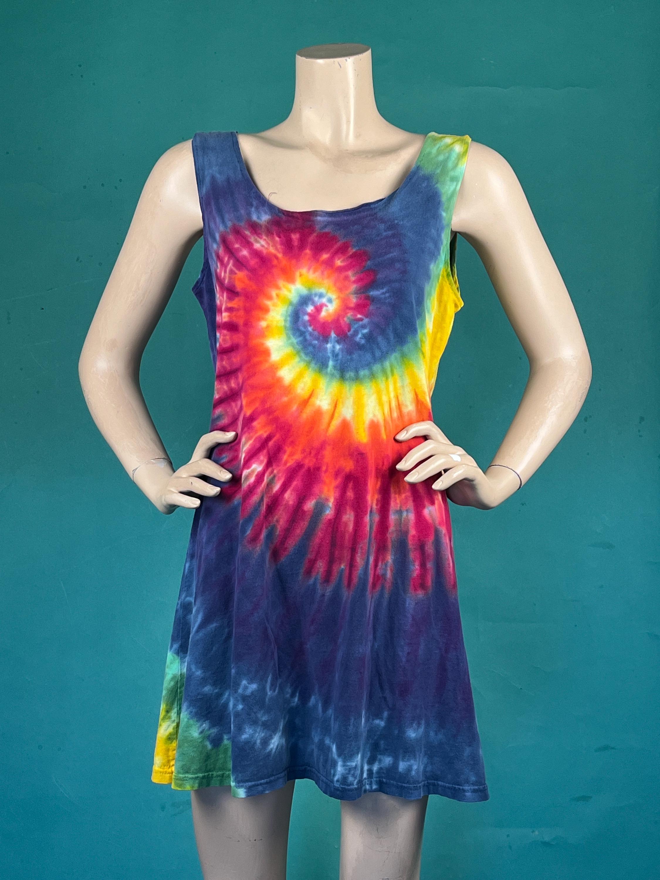 90s tie dye dress Silk Laundry 90s Slip Dress Tie-Dye