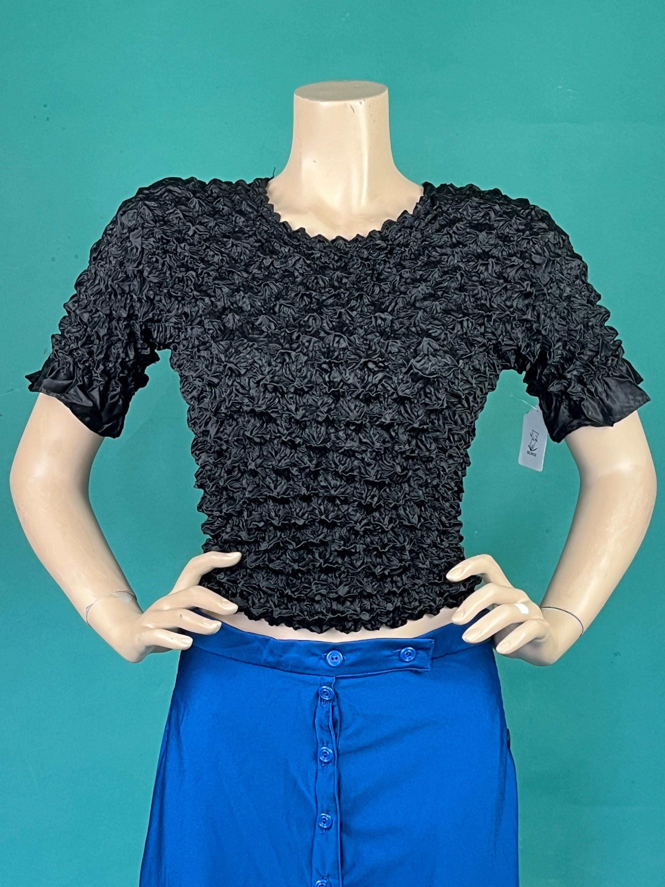 Gilbins Popcorn Bubble Shirt - Super Stretchy Crinkle Magic Top One Size Fits All