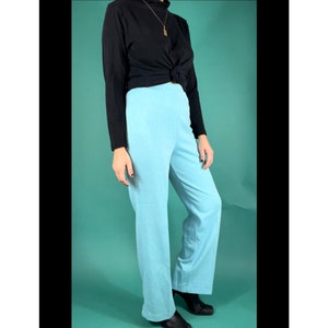 Vintage 70s Peppered Sky Blue Elastic Waist Jantzen Slack Pants size 14 image 6