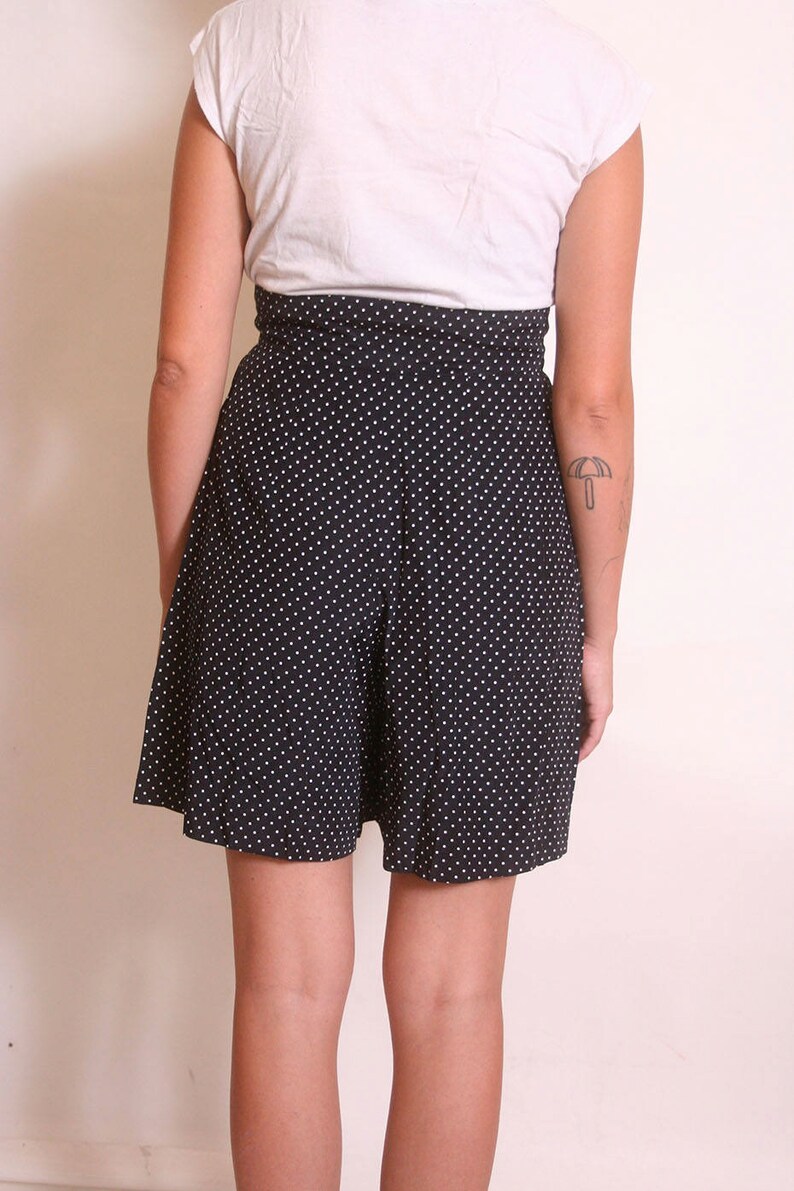 Vintage 1980s Culotte Polka Dot High Waisted Polka Dot Short size 7