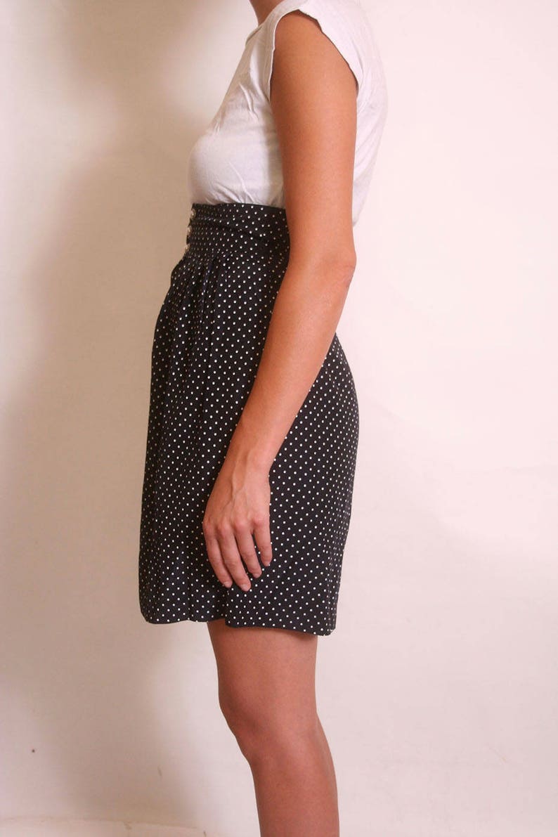Vintage 1980s Culotte Polka Dot High Waisted Polka Dot Short size 7