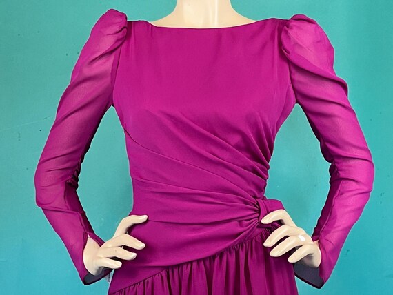 Raspberry Plunge V Open Back Vintage 80s House of… - image 4