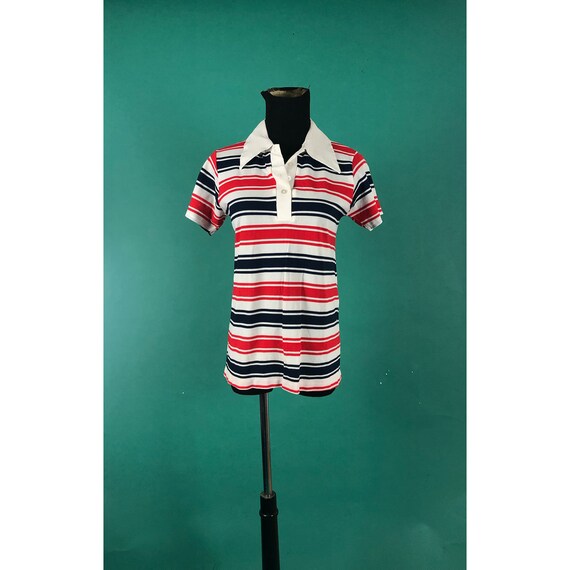 Red white blue green striped shirt Clearance