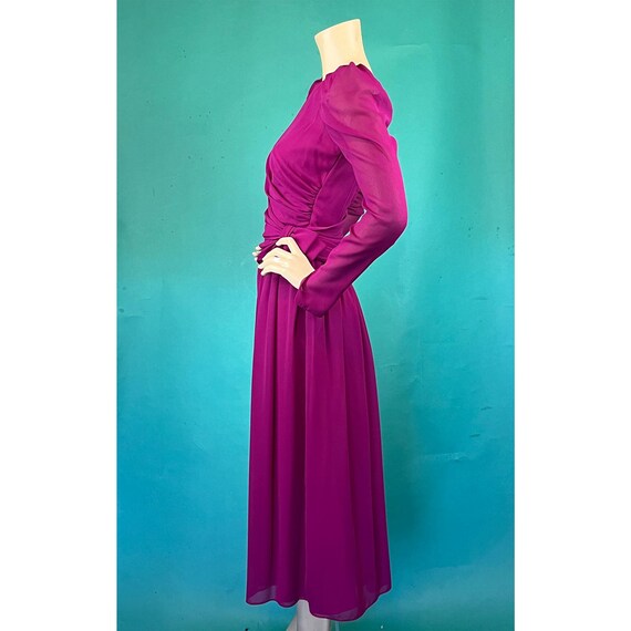 Raspberry Plunge V Open Back Vintage 80s House of… - image 7