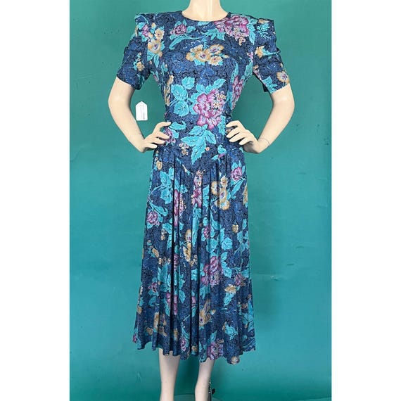 Buy Floral Puff Sleeve Vintage 90s Drop Waist All That Jazz Midi