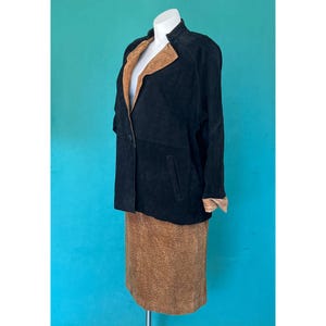 VTG 80s VOLUP Suede Two Piece Cheetah Animal Print Set Batwing Jacket High Waisted Skirt Set CBO New York size 20 Plus Size