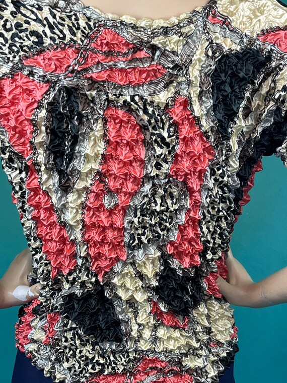 Y2k Abstract Patchwork One Size Fits Most Stretch… - image 8