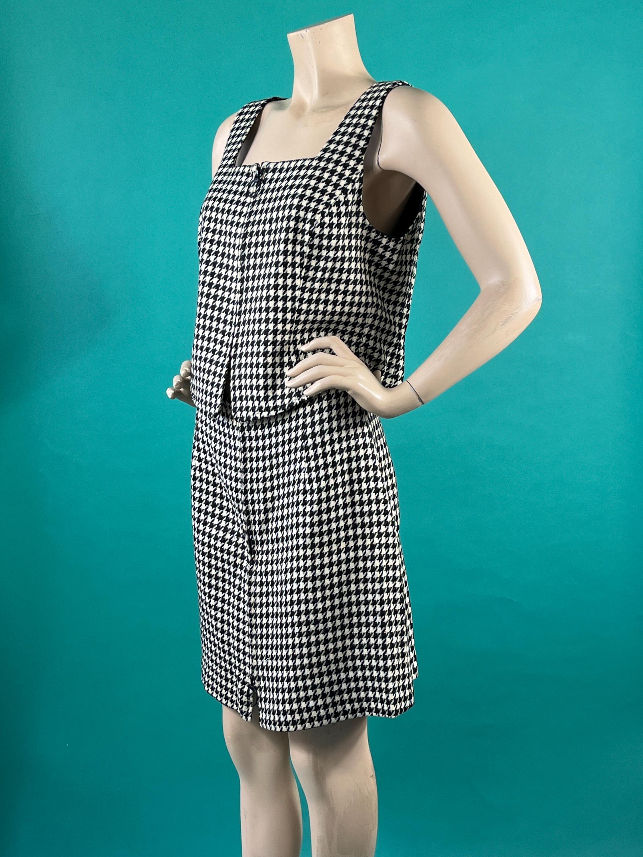 Vintage 80s Virani Black and White Houndstooth Mod Zip up Vintage 80s Virani Black and White Houndstooth Mod Zip up