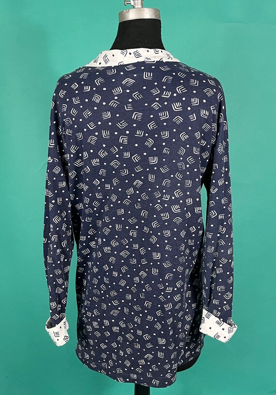 Vintage 90s Reverse Abstract Patterned White and … - image 8