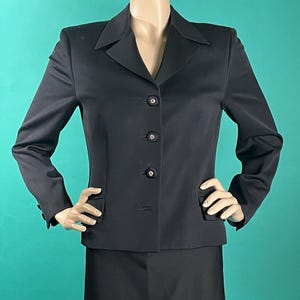 Vintage 90s Gianni Versace Black Button Up Pocket Blazer