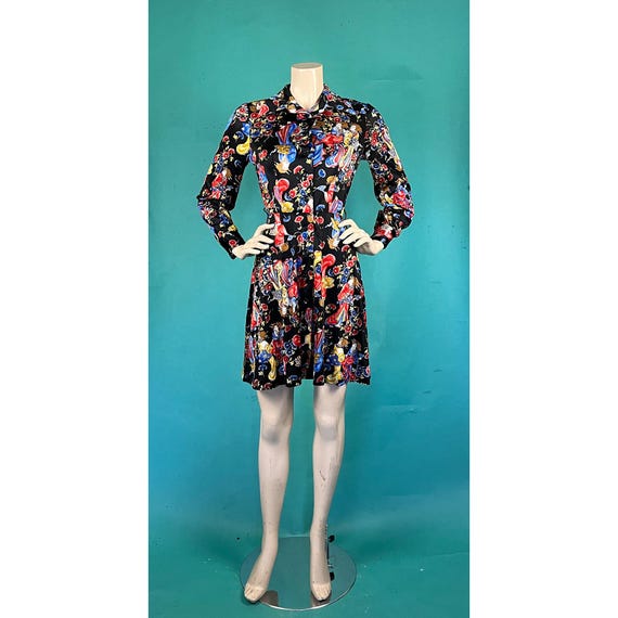 Vintage 70s Geisha Novelty Long Sleeve Collared Button up Fit and Flair  Christopher Lee William Dress - Etsy