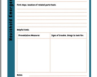 House Management, Household Inventory, Household Emergency Book, Printable Household Management Book, Editable Household Management Book