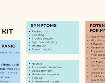 Panic First Aid Kit, Printable Anti-Panic Checklist, Editable CALM Kit, Helpful Aid for Anxiety, Help Checklist for Panic, Anxiety Helper