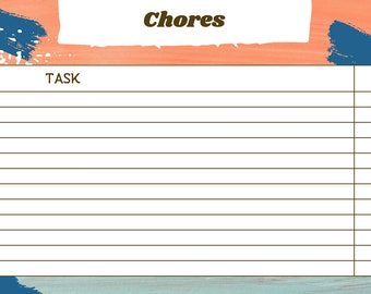 Household Chore Chart, Printable Chore Chart, Editable Chore Chart, Detailed Chore List, Chores, Home Chores