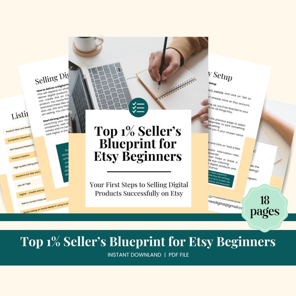 How to Sell on Etsy- Top 1% Seller's Blueprint for Etsy Beginners Guide eBook Etsy Shop Starter Kit Selling Digital Downloads Printables PDF