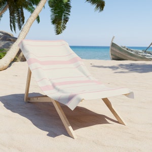 Serviette de plage à rayures côtières - Rose