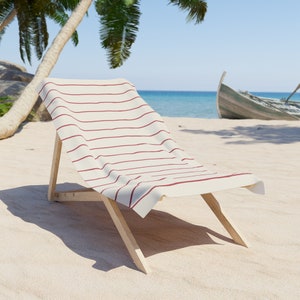 Serviette de plage à rayures côtières - Rouge