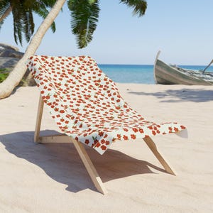 Red Flower Beach Towel | Floral Beach Towel | Flower Beach Towel | Beach Towel | Bathroom Towel | Red Floral Beach Towel | Bathroom Decor