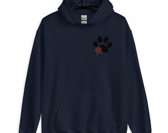 Unisex-Kapuzenpullover Rosenpfote