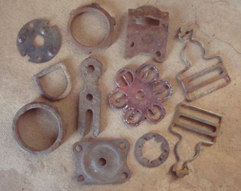 Rusty Metal Decorative Pieces ~ Mixed Media Assemblage, Altered Art, Sculpture - Industrial Salvage