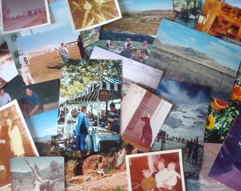 50 Assorted Found Color Snapshots ~ People, Places, Animals and Things ~ Different Sizes, Shapes ~ Various Decades