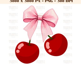 チェリー ボウ PNG、ボウ PNG、美的 PNG、トレンディなボウ PNG、ピンク ボウ PNG、コケット デザイン、デジタル ダウンロード、昇華デザイン、トレンディなデザイン