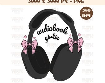 Hörbuch Girlie PNG, trendige Png, ästhetisches niedliches populäres Bücherbuch png Design, Hörbuch-Liebhaber-Design für Aufkleber, T-Shirt, girly png, Trending