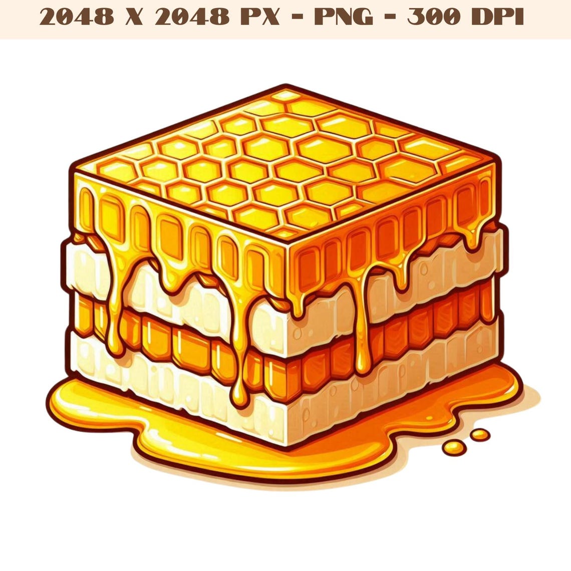 Honey Clipart Set | Cartoon, Bees,honey Jar,honeycomb Digital PNG |DIY ...