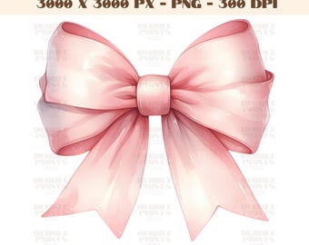 Pink Coquette ribbon bow PNG, watercolor pastel pink coquette bow, soft girl Sublimation,light pink bow ribbon digital,Cute girly trendy png