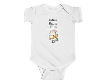 Future kunstschaatsster kinder T-shirt en onesie schattig konijntje