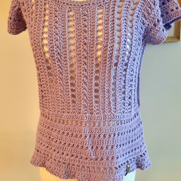 Crochet Lilac Summer Camisole, Women's Casual Openwork Tank Top, Perfect Gift for Her