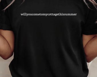この夏、私のコテージに来ませんか？白熱したライバル関係Tシャツ、ホッケーロマンスファンへのギフト、敵から恋人へグラフィックTシャツ