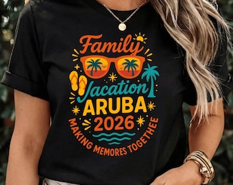 Family Vacation 2026 Aruba Matching Summer Vacation T-Shirt, Aruba family trip Gift, tropical beach vacation Graphic Tee, summer travel tee