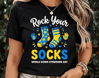 Rock Your Socks 3/21 World Down Syndrome Day Awareness T-Shirt, Down Syndrome Awareness Gift, World Down Syndrome Day Graphic Tee