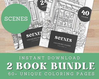 Libro para colorear / Páginas para colorear de paisajes minimalistas / Descarga instantánea / Páginas para colorear para adultos / Descarga digital / Página para colorear de árboles