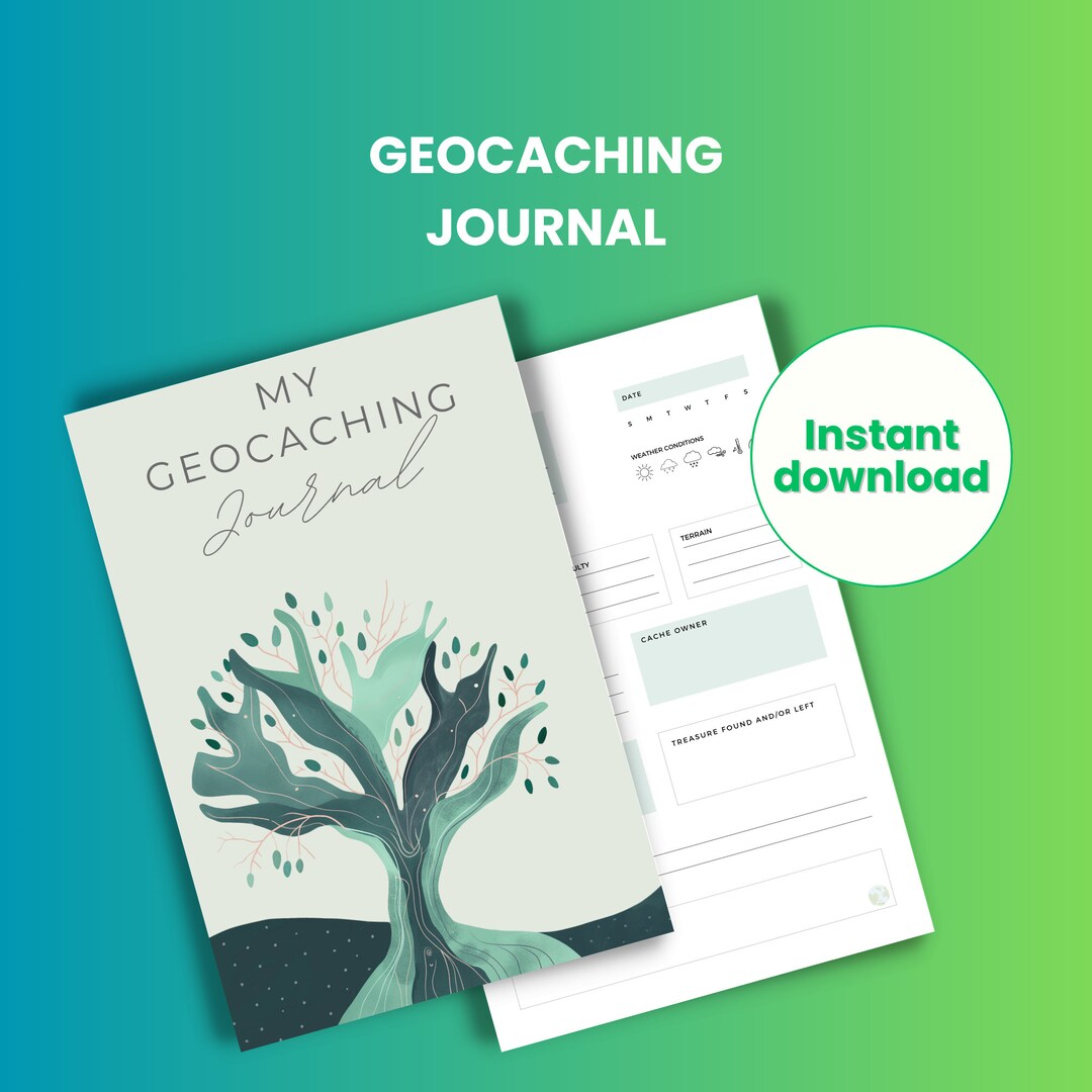 Printable Geocaching Journal Digital Notebook Geocache Logbook Outdoor ...