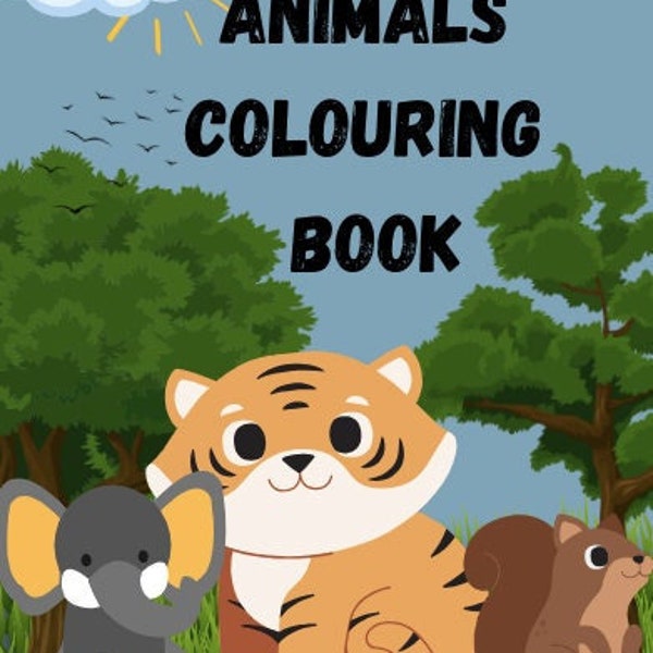 Children's colouring book, animals colouring book, busy book for kids