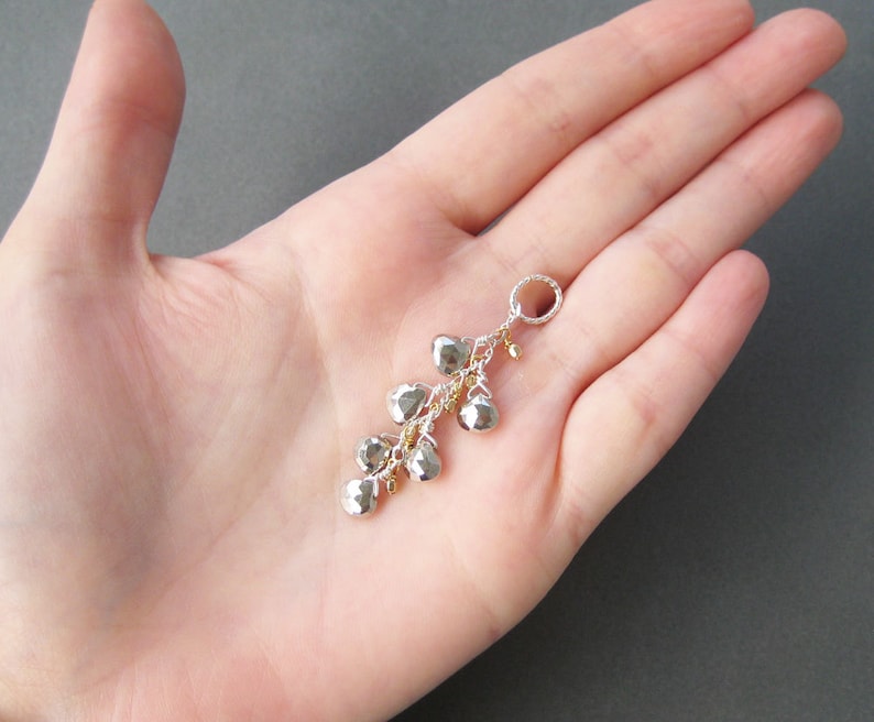 •TEARDROP DANGLE• pyrite + mixed metal earrings