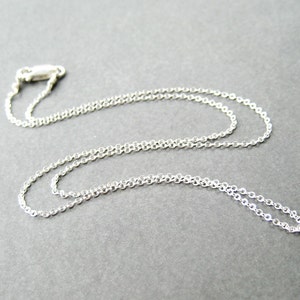Handmade 18 Inch Sterling Silver Cable Fine Gauge Chain Necklace