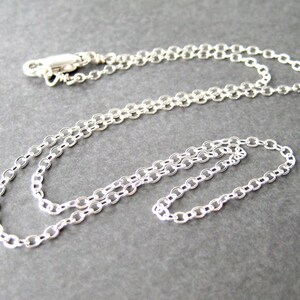 Sterling Silver Flat Cable Chain Necklace - 16 inch