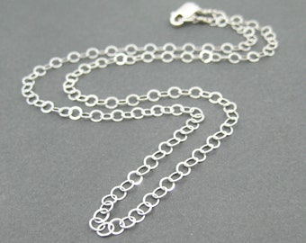 18 Inch Sterling Silver Flat Cable Chain Necklace: .925 Silver