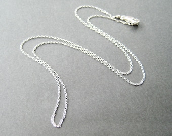 20 inch Sterling Silver Chain Necklace, Fine Gauge Chain, .925 Sterling Silver, Simple Necklace, Lobster Claw Clasp, Handmade