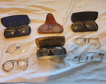 8 Assorted Vintage Eyeglasses, 4 cases
