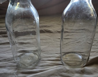 2 Vintage Quart Milch Gläser