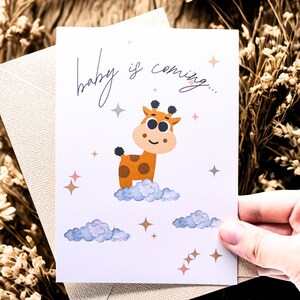 Schwangerschaft Karte | Babyverkündung Oma Opa | Grußkarte Schwangerschaft Großeltern Giraffe | du wirst papa | personalisierte Karte Baby