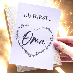 Schwangerschafts Karte personalisiert Du Wirst Oma | Babyankündung Großeltern | Karte Schwiegereltern minimalistisch | Werdende Eltern Karte