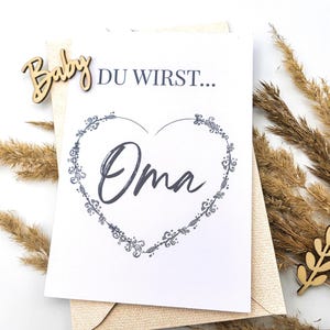 Karte Schwangerschaftsverkündung Du Wirst Oma | Babyankündung Großeltern | Grußkarte werdende Oma | Karte Schwiegereltern minimalistisch