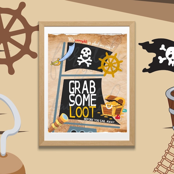 Pirate Loot Party Favor Sign